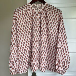 DÔEN, THE JANE BLOUSE — TRAVELER BLOCK PRINT, Medium